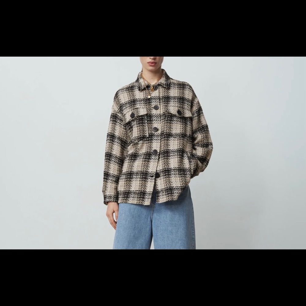 Zara Tweed Shirt Jacket